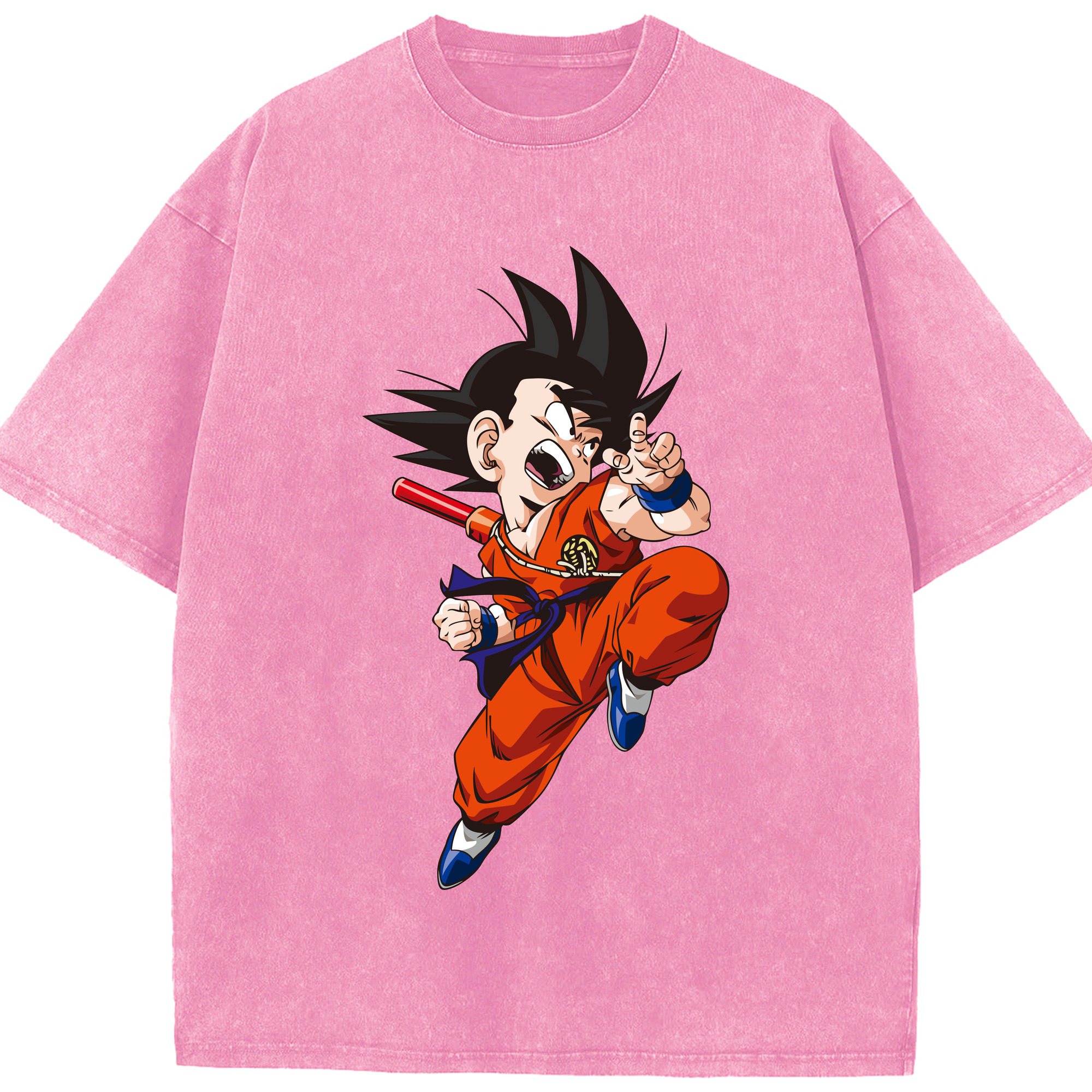 （画像用） ドラゴンボール 孫悟空（そん ごくう）Son Goku カカロット DRAGON BALL Kakarotto 綿100% ヴィンテージ風 半袖Tシャツ（フロントプリント）